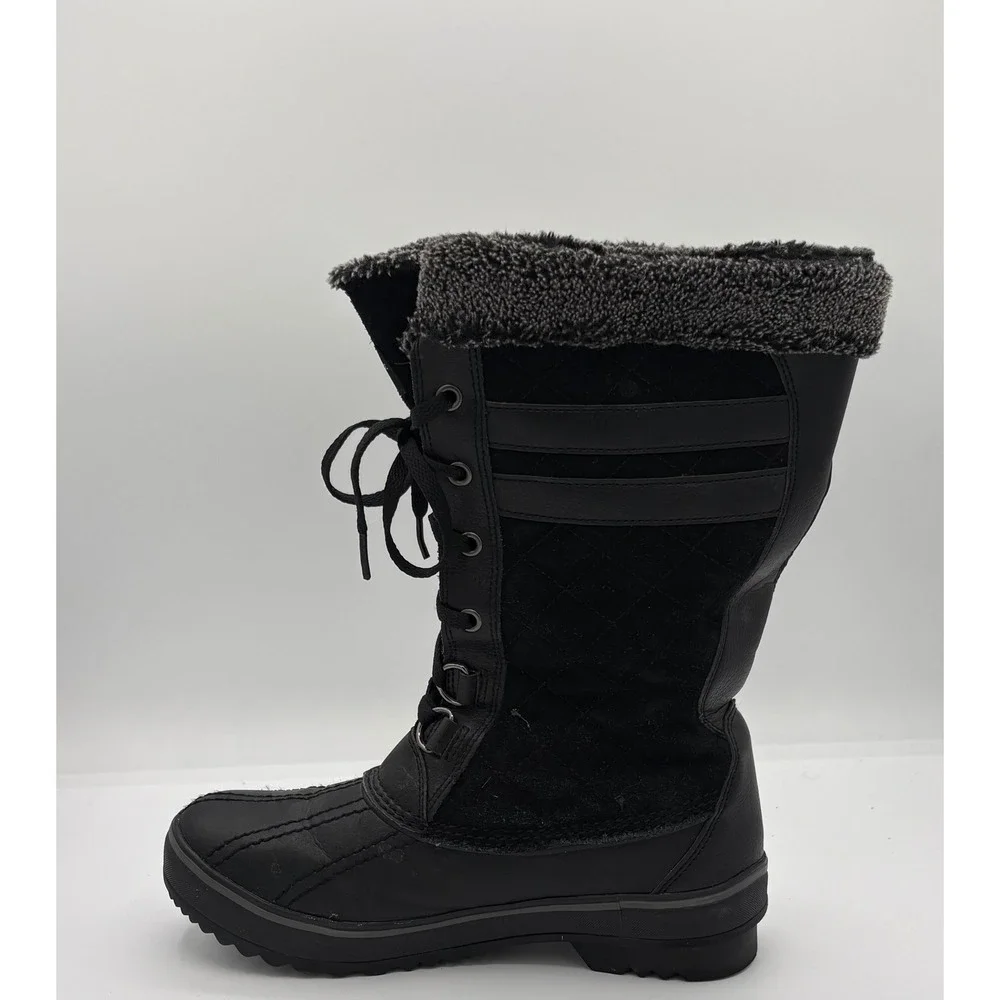 Skechers Outdoor Performance Waterproof‎ Winter Boots Black Faux Fur Womens 7